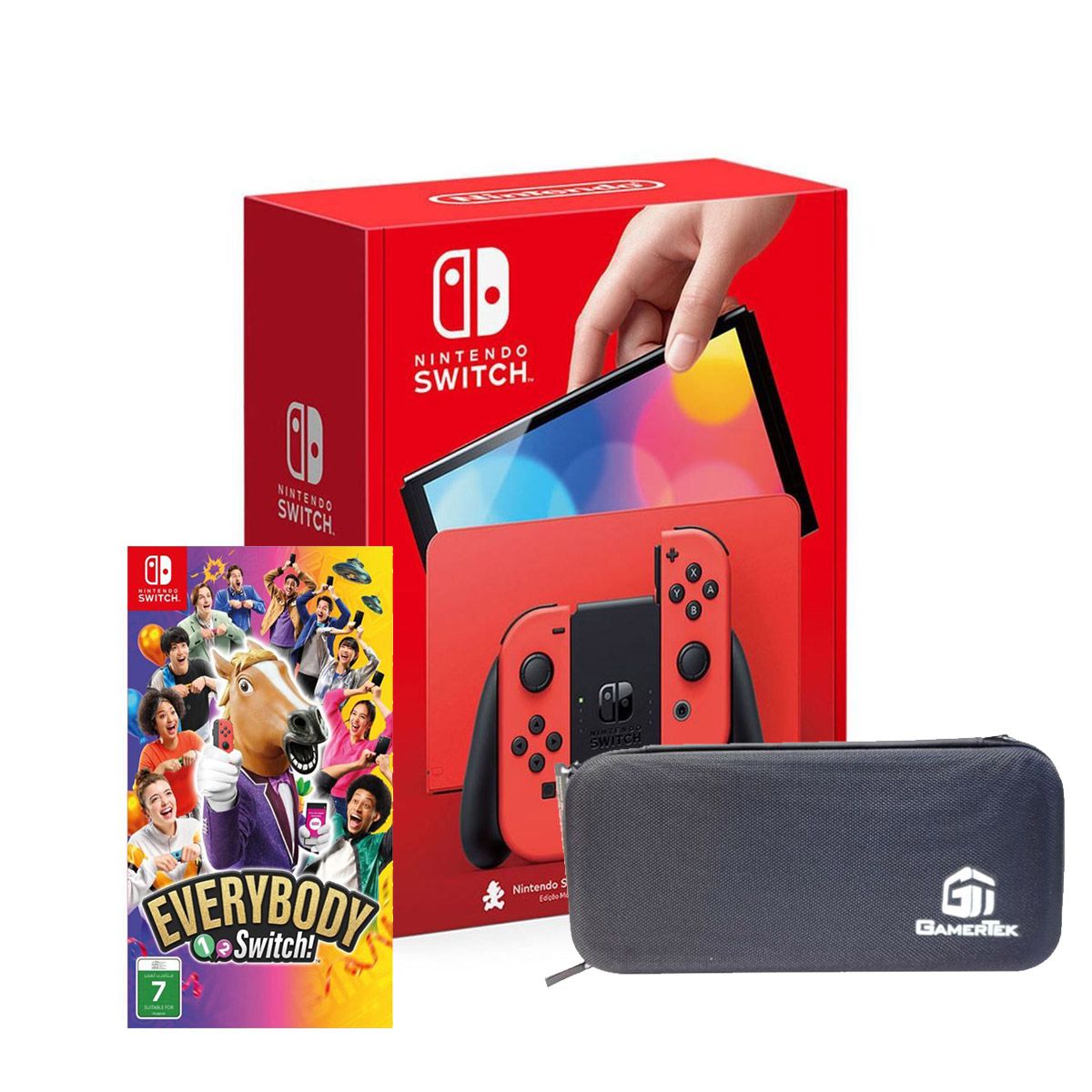 Nintendo Switch OLED Console + Case + Game UAE