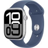 Apple Watch Series 10 GPS 46mm – Silver Aluminum Case & Denim Sport Band S/M UAE
