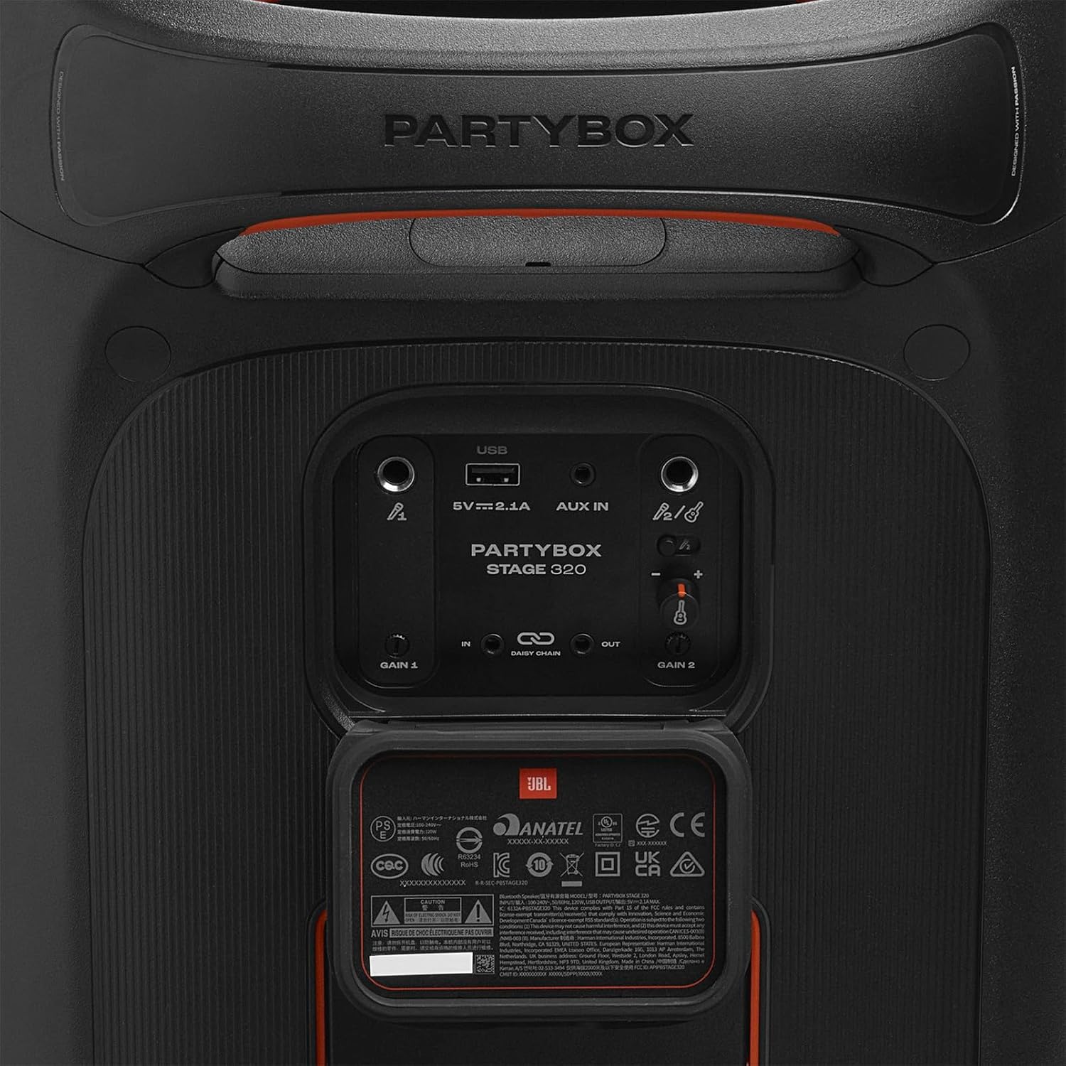 JBL Partybox Stage 320 Portable Party Speaker With Wheels Black