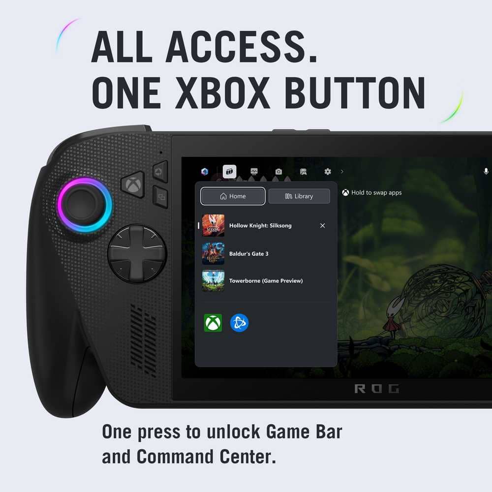 Asus ROG Ally X Gaming Handheld (Black) – AMD Ryzen AI Z2 Extreme, 24GB RAM, 1TB SSD, 7" FHD 120Hz – Windows 11 (RC73XA-NH011W)
