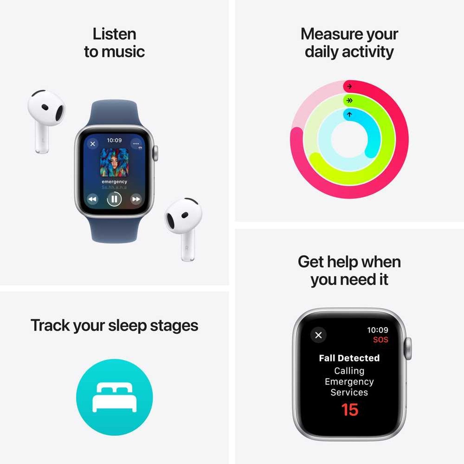 Apple Watch SE (2024) GPS 40mm – Silver Aluminum Case & Denim Sport Band UAE