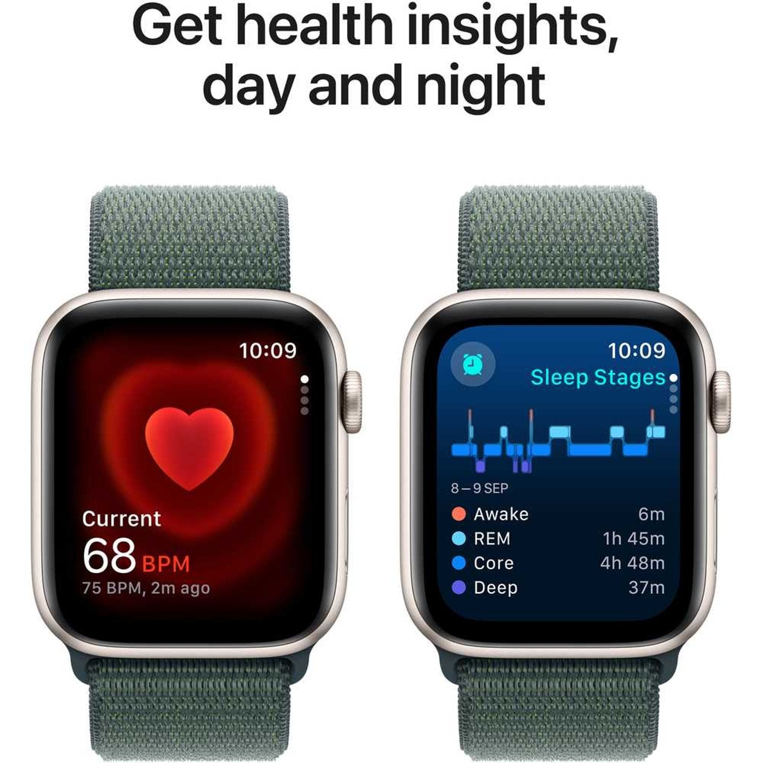 Apple Watch SE (2024) GPS 40mm – Starlight Aluminum Case & Lake Green Sport Loop UAE