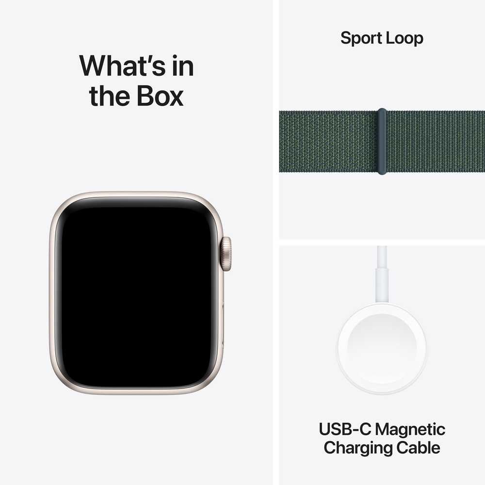 Apple Watch SE (2024) GPS 40mm – Starlight Aluminum Case & Lake Green Sport Loop UAE