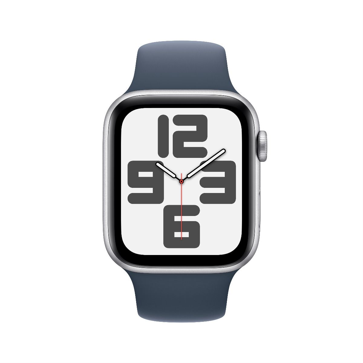 Apple Watch SE GPS 44mm Silver Aluminum Case with Storm Blue Sport Band - M/L