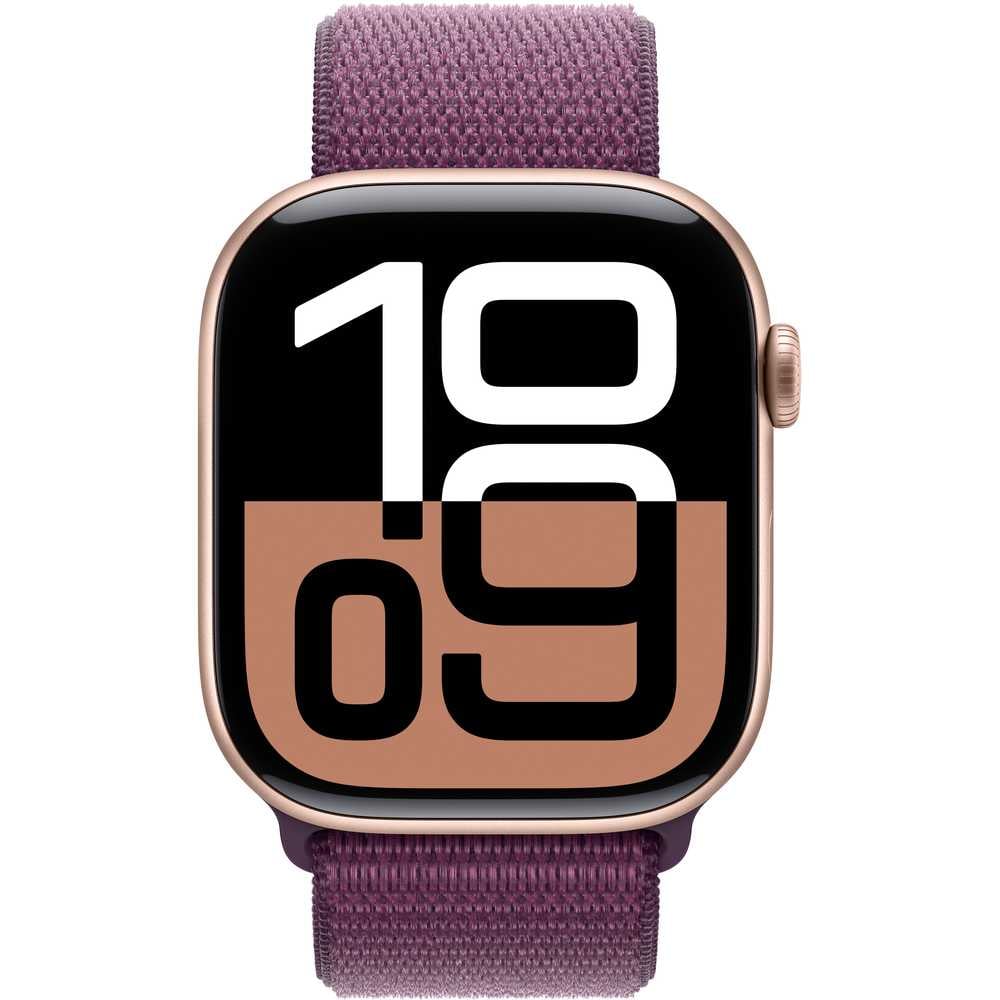 Apple Watch Series 10 GPS + Cellular 42mm – Rose Gold Aluminum Case & Plum Sport Loop UAE