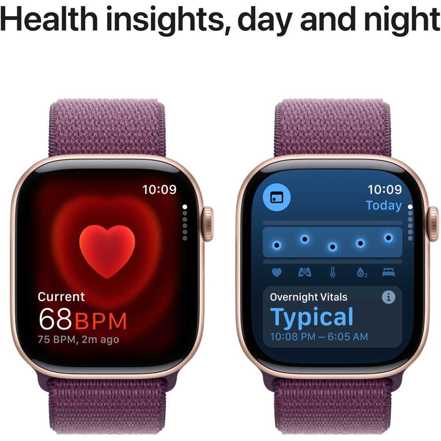 Apple Watch Series 10 GPS + Cellular 42mm – Rose Gold Aluminum Case & Plum Sport Loop UAE