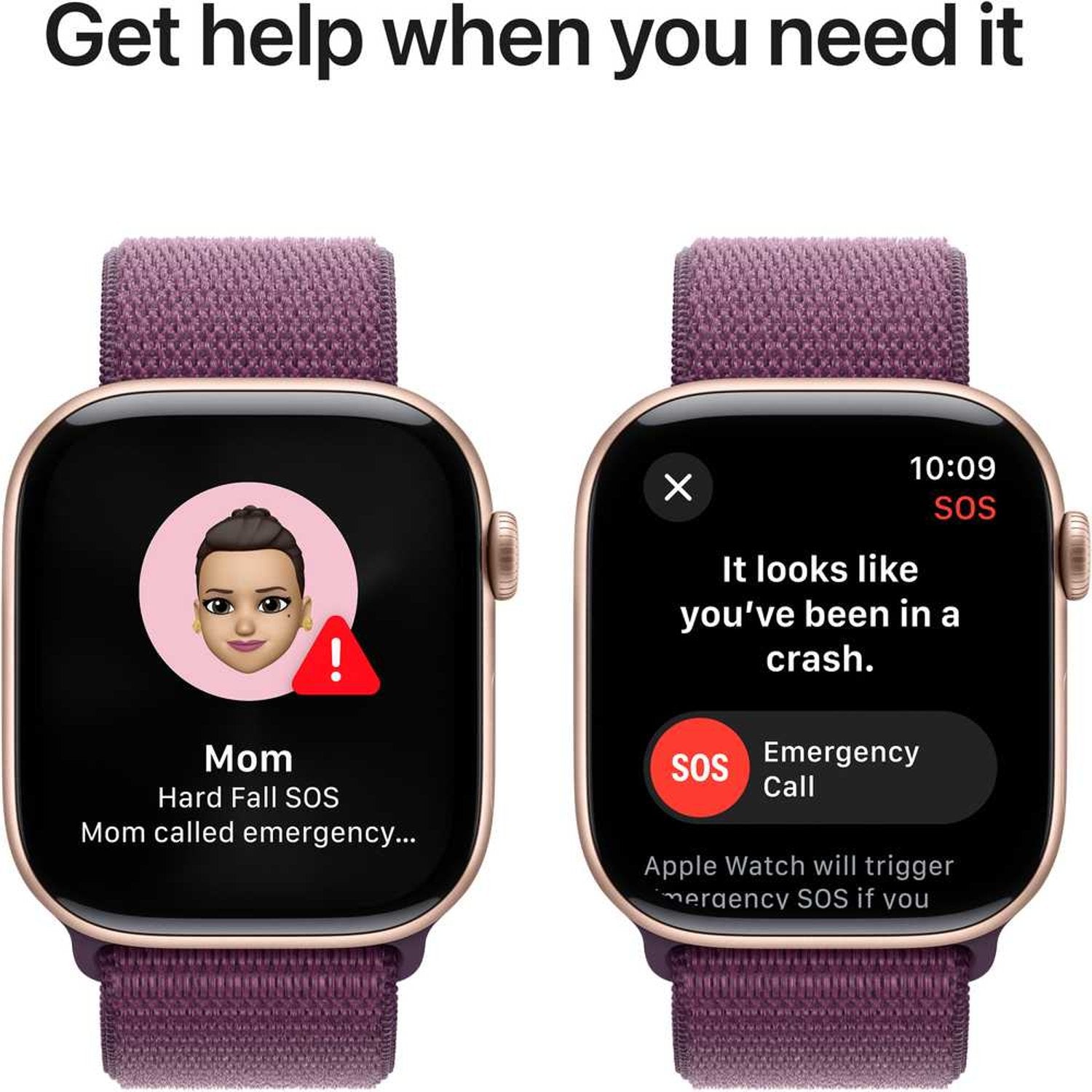 Apple Watch Series 10 GPS 46mm – Rose Gold Aluminum Case & Plum Sport Loop UAE