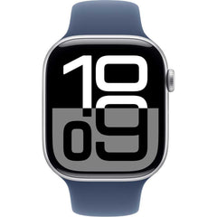 Apple Watch Series 10 GPS 46mm – Silver Aluminum Case & Denim Sport Band S/M UAE