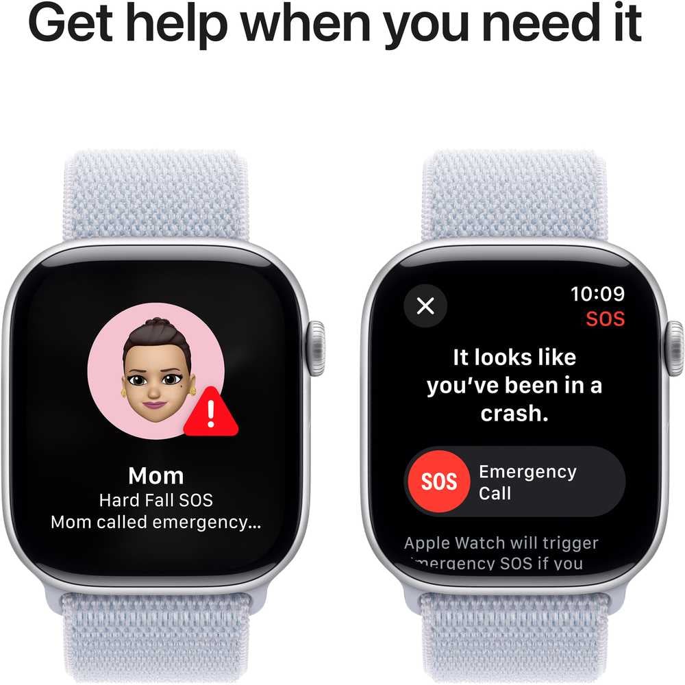 Apple Watch Series 10 GPS + Cellular 46mm – Silver Aluminum Case & Blue Cloud Sport Loop UAE