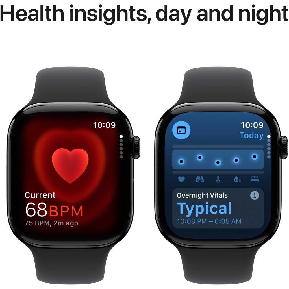 Apple Watch Series 10 GPS + Cellular 46mm – Jet Black Aluminum Case & Black Sport Band UAE