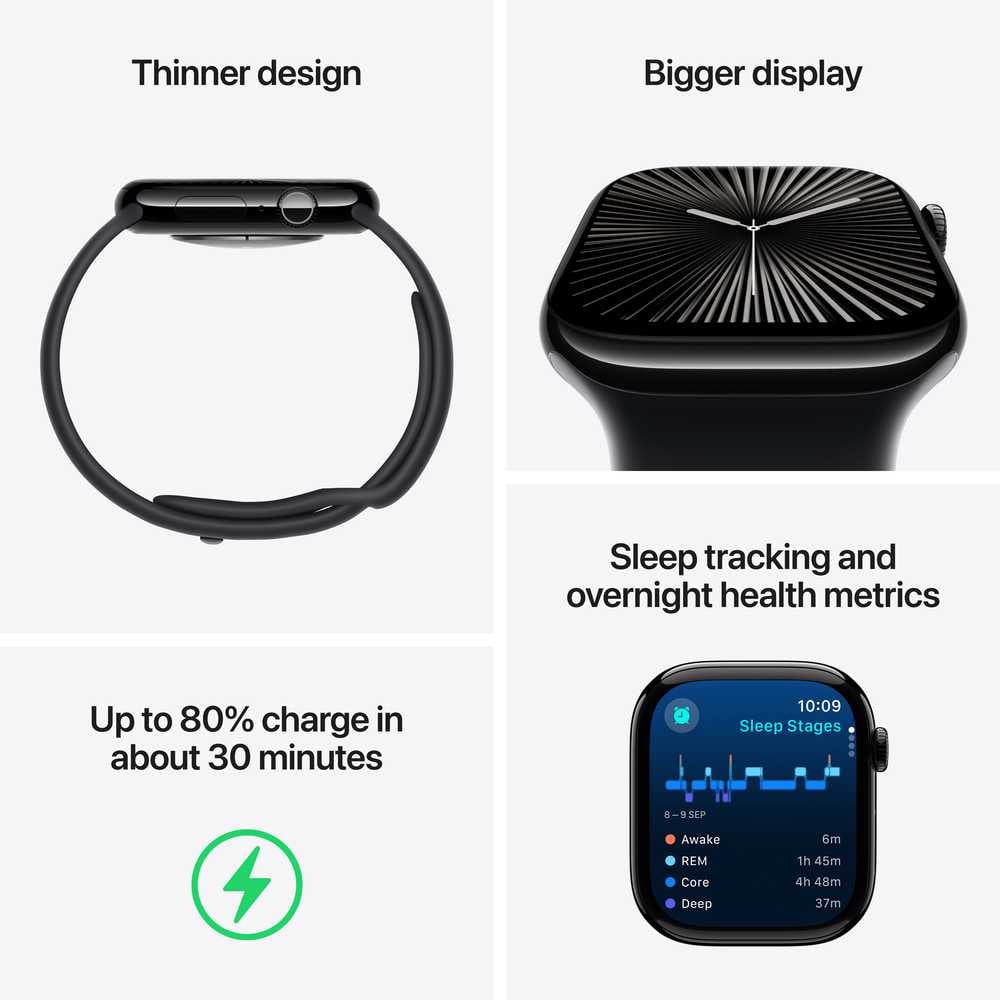 Apple Watch Series 10 GPS + Cellular 46mm – Silver Aluminum Case & Blue Cloud Sport Loop UAE