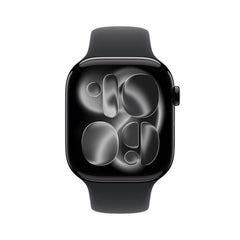 Apple Watch Series 11 (GPS) 46mm Jet Black Aluminium with Black Sport Band (M/L)